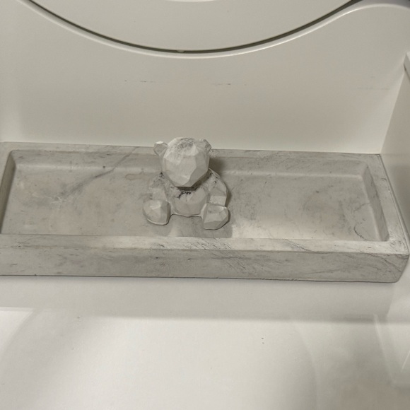 Other - Elegant Concrete Tray & Bear Figurine